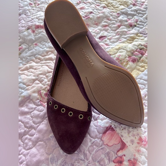 Suede flats nearly new Burgundy - Picture 3 of 4